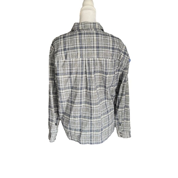 Madewell - NWT Flannel Westlake Cropped Button Down Shirt in Dubin Plaid Sz XS - Picture 7 of 10